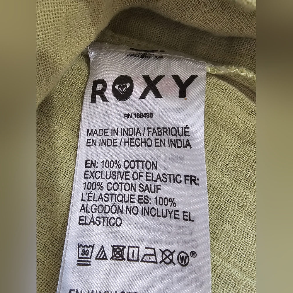 NWT Roxy Cotton Sage Green Mini Sundress w/Elastic Back Women's Size Small NWT - Picture 9 of 9